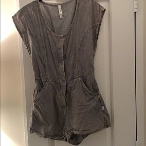 RVCA faded acid wash striped romper!